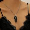 Coffin Cross Pendant Box Chain Necklace for Women