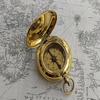 Brass Compass Nautical Style Pocket Compass 5.08 cm Office Desk Decor Gift for Dad, Husband, Grandpa, Boyfriend, Birthday, Wedding, Anniversary