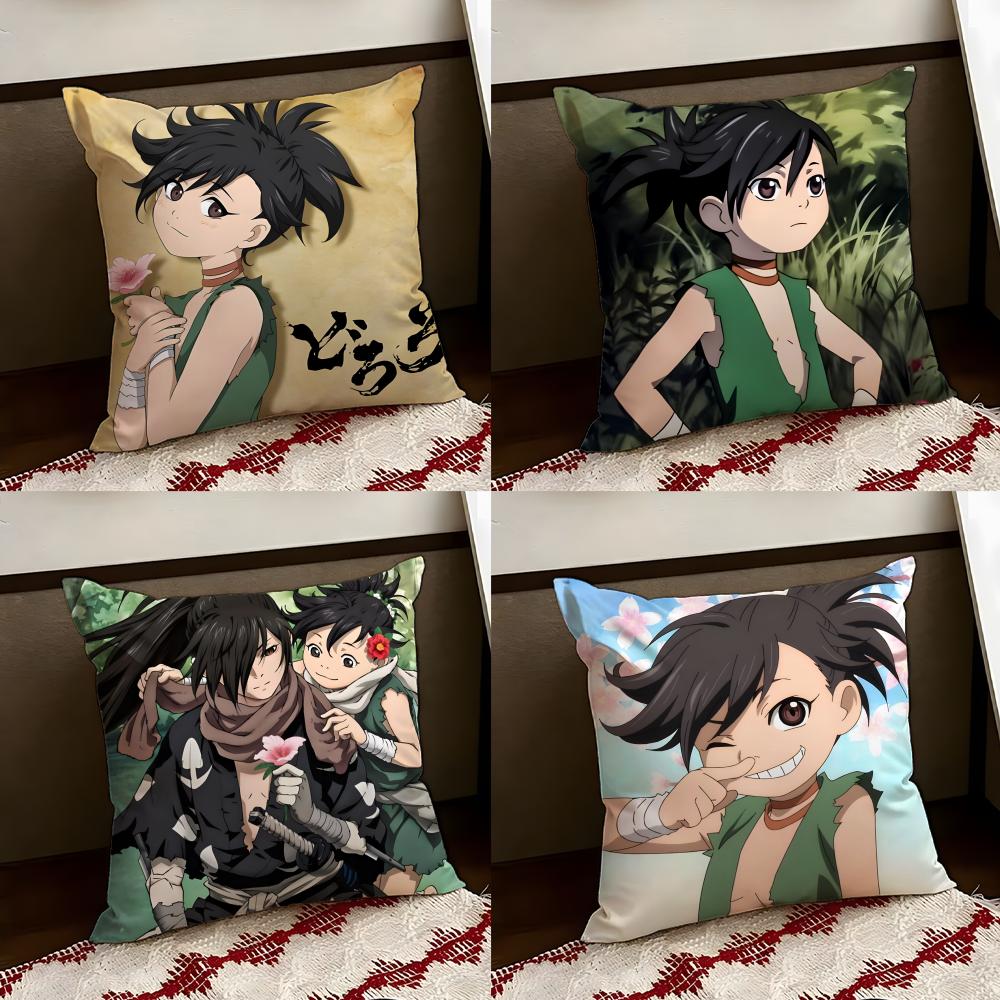 Cartoon DDororo Cushion Cover Reversible Soft Durable Pillow Cover Home Car MultiScene Use for Daily Comfort