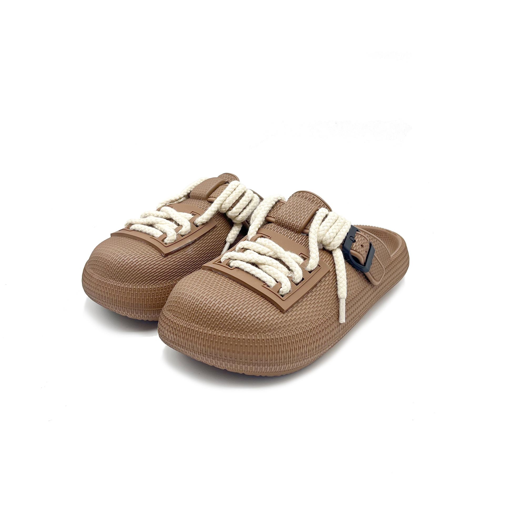 

Круглые тапочки Мужская летняя пляжная одежда Нескользящие повседневные модные сандалии и тапочки 36 коричневый