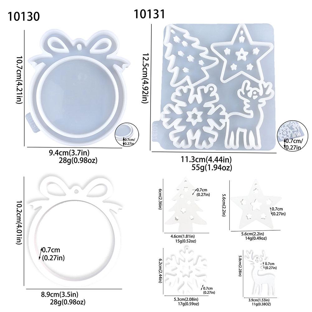 Silikon DIY Weihnachtsanhänger Formen Weihnachts-Hängedekor Gipsform 3D Weihnachten Hängeanhänger Form für Partydeko