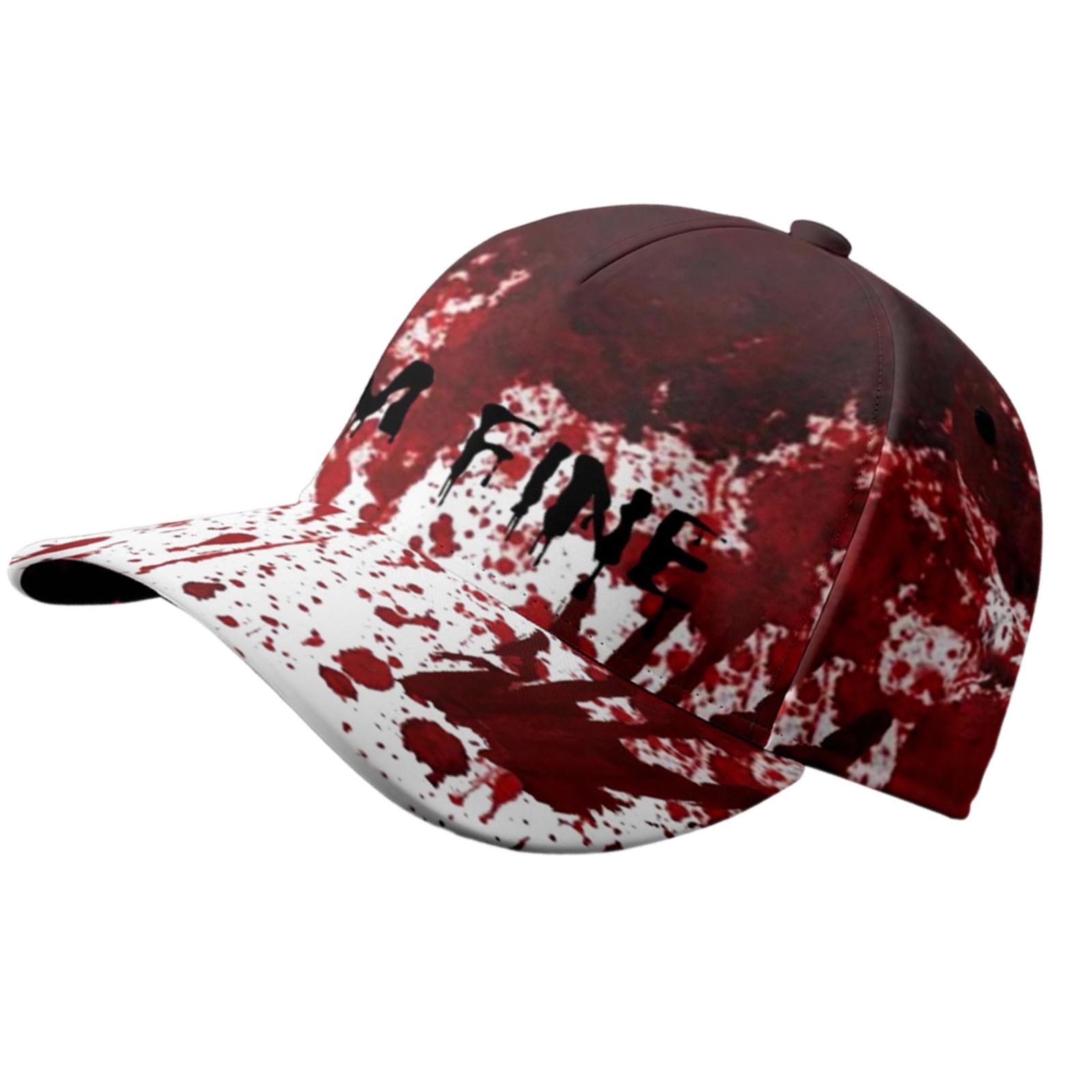 

Бейсболка на Хэллоуин с кровавым цветом, регулируемая бейсболка унисекс для тематической вечеринки на фестивале, костюм для косплея S4