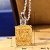 Radiant Yellow Rectangle Pendant Necklace Sparkling Accent Stone Luxury Statement Jewelry for Women