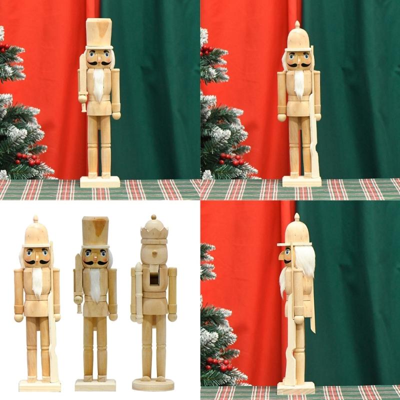 Christmas Nutcrackers Ornament, Wood Christmas Nutcrackers Soldier Figures Standing Decorations for Christmas