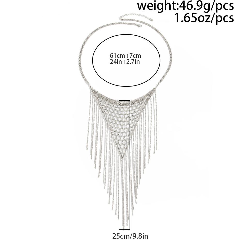 Woven Mesh Collarbone Chain Simple Fashionable Multi-layer Tassel Necklace