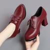 New Style Thick-soled Anti-slip Shoes, Soft Leather Thick Sole, Casual High-heeled Single Shoes for Women