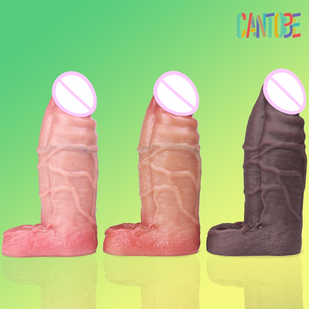Huge Penis Enlargemen Extender Condoms Realistic Penis Extension Sleeve Reusable Condom Cock Ring Sex Toys For Men Penis Sleeve