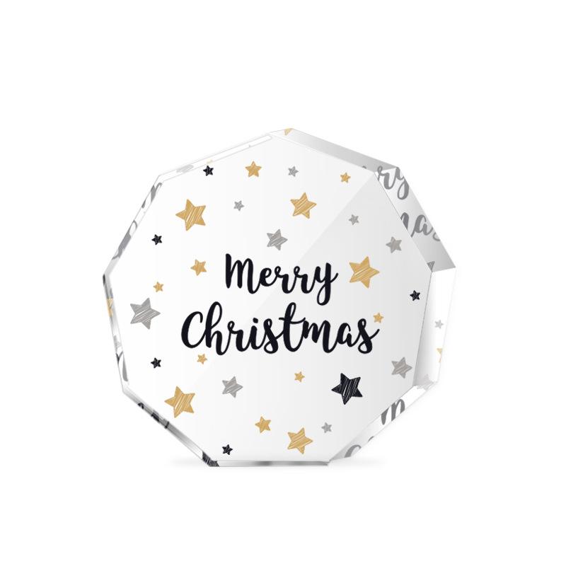 Souvenir für Freunde und Angehörige Zuhause Neunseitige Transparente Acryl-Weihnachtsornamente