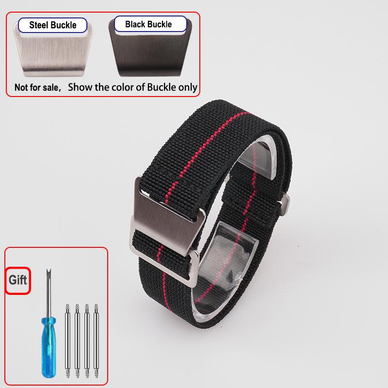 60s French Troops Parachute Bag Elastic Watch Strap 18 20mm 22mm Nylon Watchbands Man's Universal Ballistic Fabric Wristband