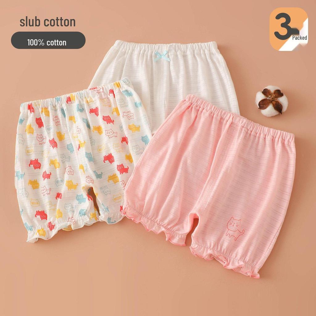 Girls' Cotton Summer Bloomers - Safety Underwear Thin Pants for Babies & Kids