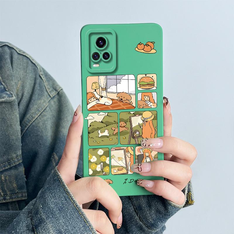 For Vivo V20 Phone Case Cute Astronaut Soft Silicone Lens Protective Back Cover for VivoV20 V2024 V2025 Coque Vivo v 20 Shells