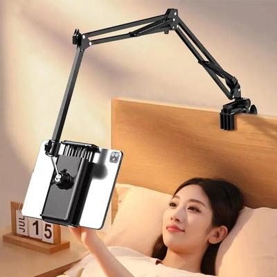 1 ADET Yatak İçin Tablet Tutucu 90cm Metal Kol 360° Dönebilen Yatak Tablet Tutucu iPad Standı 4.7~10.2 İnç Telefon Tablet Braketi