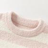 DAVE&BELLA Girls' Half-Velvet Striped Pullover Sweater