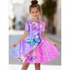 Mädchen 3D-Druckkleider Kinder Mädchen Party Kurzarm Prinzessinnenkleid Tanktop 3D Schmetterlingsdruckkleid