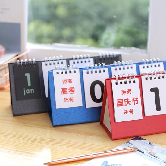 Countdown Calendar Clear Printing Double Coil Triangle Base Modern Style Exam Remindering Desk Calendar Decoration Daily Use