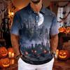 Men's Short Sleeve Loose Fit Casual Top for Halloween Party Versatile Daily Wear