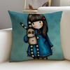 S-Santoro Gorjuss Cushion Cover Cushion Cover Pillowcase, Anti-Mite Invisible Zipper, Linen Sofa Cushion