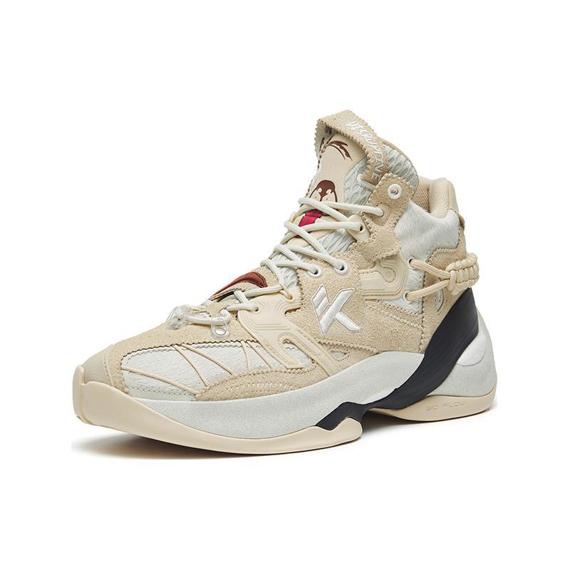 Anta KT7 KT 7 Anti-Slip Wear-Resistant High-Top Performance Basketball Shoes Beige Destroy Version Golden Hair Sneakers 112241115-1