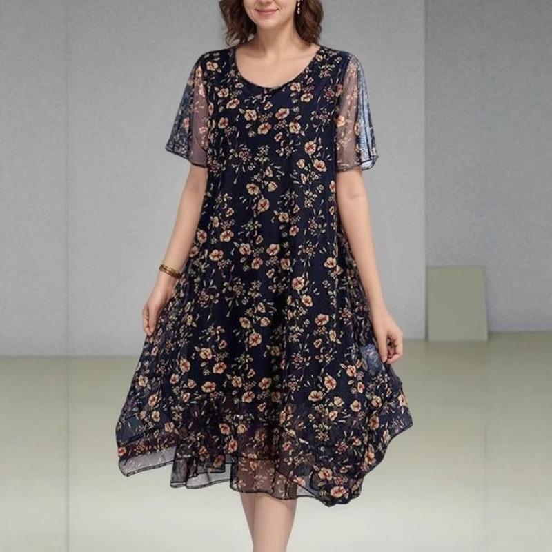 

Женское платье больших размеров с принтом S чёрный