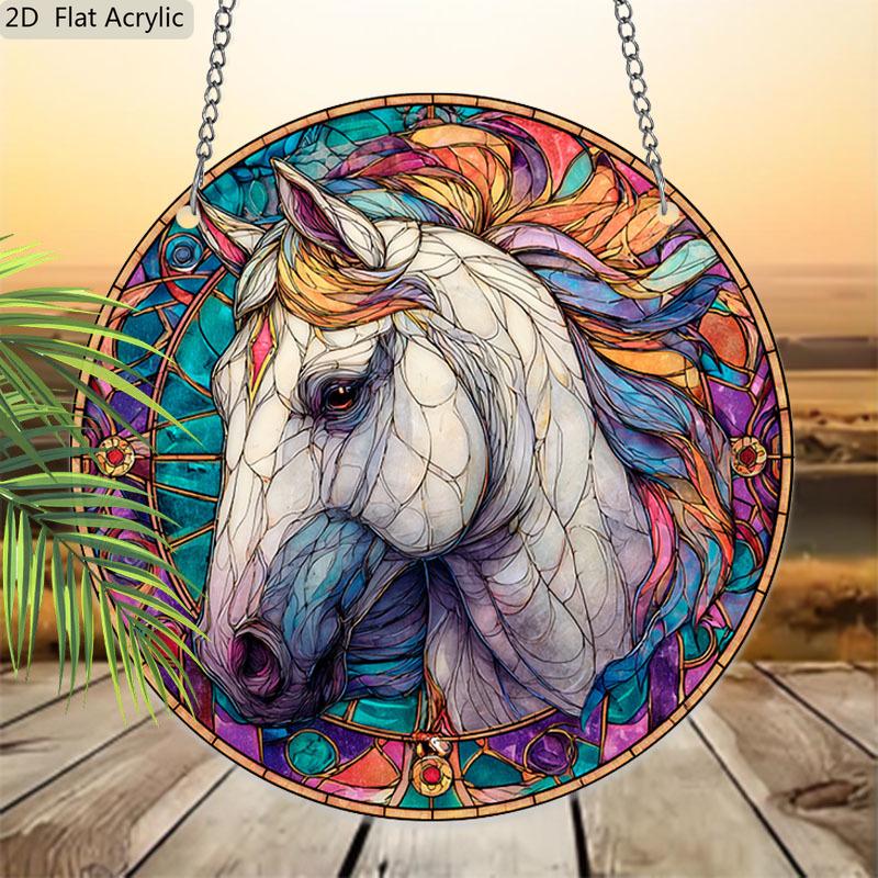 Acrylic Colorful Unicorn Suncatcher Stained Glass Effect Window Hanging Ornament Unicorn Lover Gifts