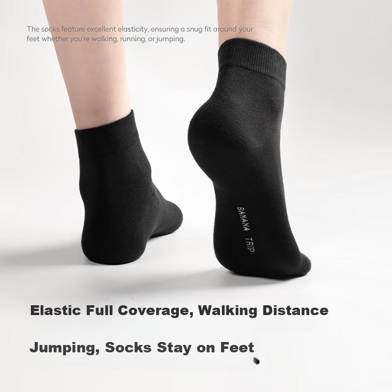 BANANA TRIP Disposable Women's Mid-Calf Socks [10A Antibacterial] Four-Season Daily Cotton Socks Vacuum Compressed Individual Pack White
