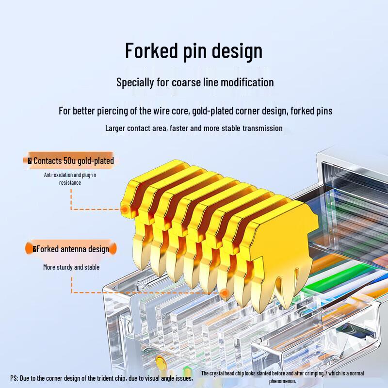 Shanze Cat6A RJ45 Ethernet Connector, 50U Gold Plated