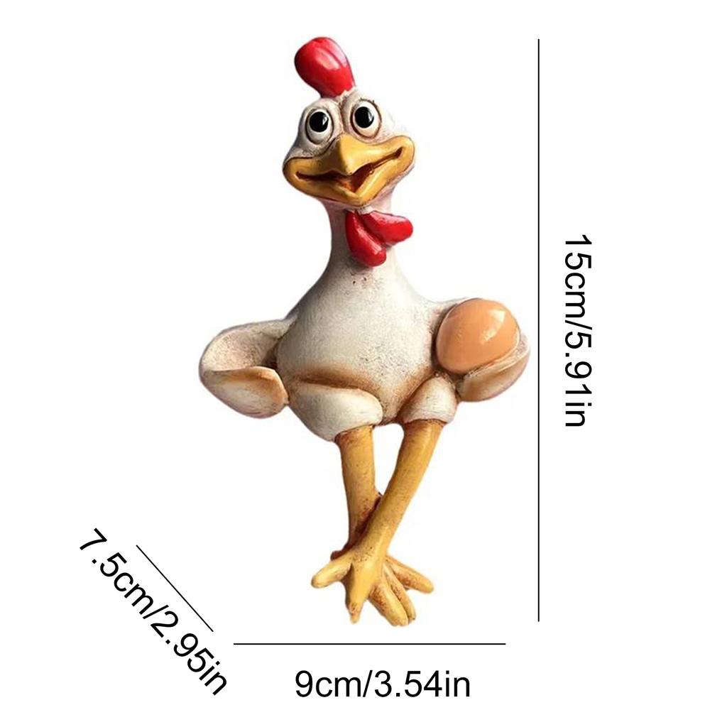 Cute Animal Statue Creative Funny Rooster Figurine for Garden Backyard Fence Yard Home Patio Office for Farmhouse Tabletop Decor