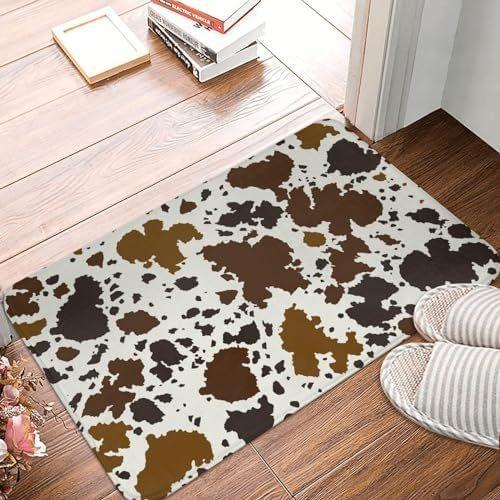 Colorful Rainbow Welcome Mat with Perfect for Indoor/Outdoor Use in Kitchen Bathroom Non-Slip Carpet Entrance Door Rugs