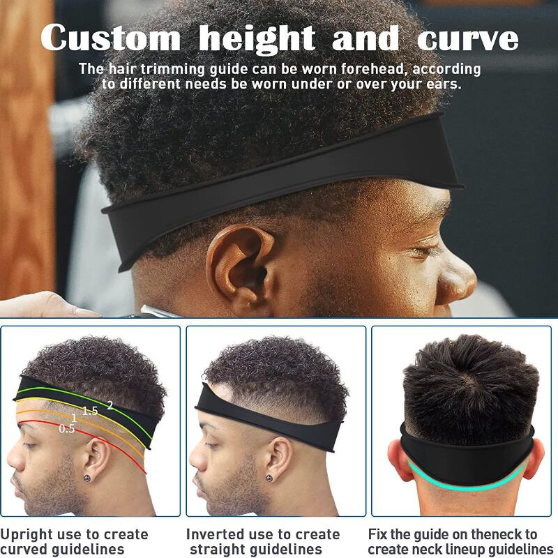 DIY Home Haircuts Curved Headband Silicone Neckline Shaving Template and Hair Cutting Guide Hair Styling Tool