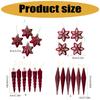 Christmas Tree Baubles Wine-Red Plastic Geometric Ornament with Textured Finish and Hanging Strings for Shop, Hotel