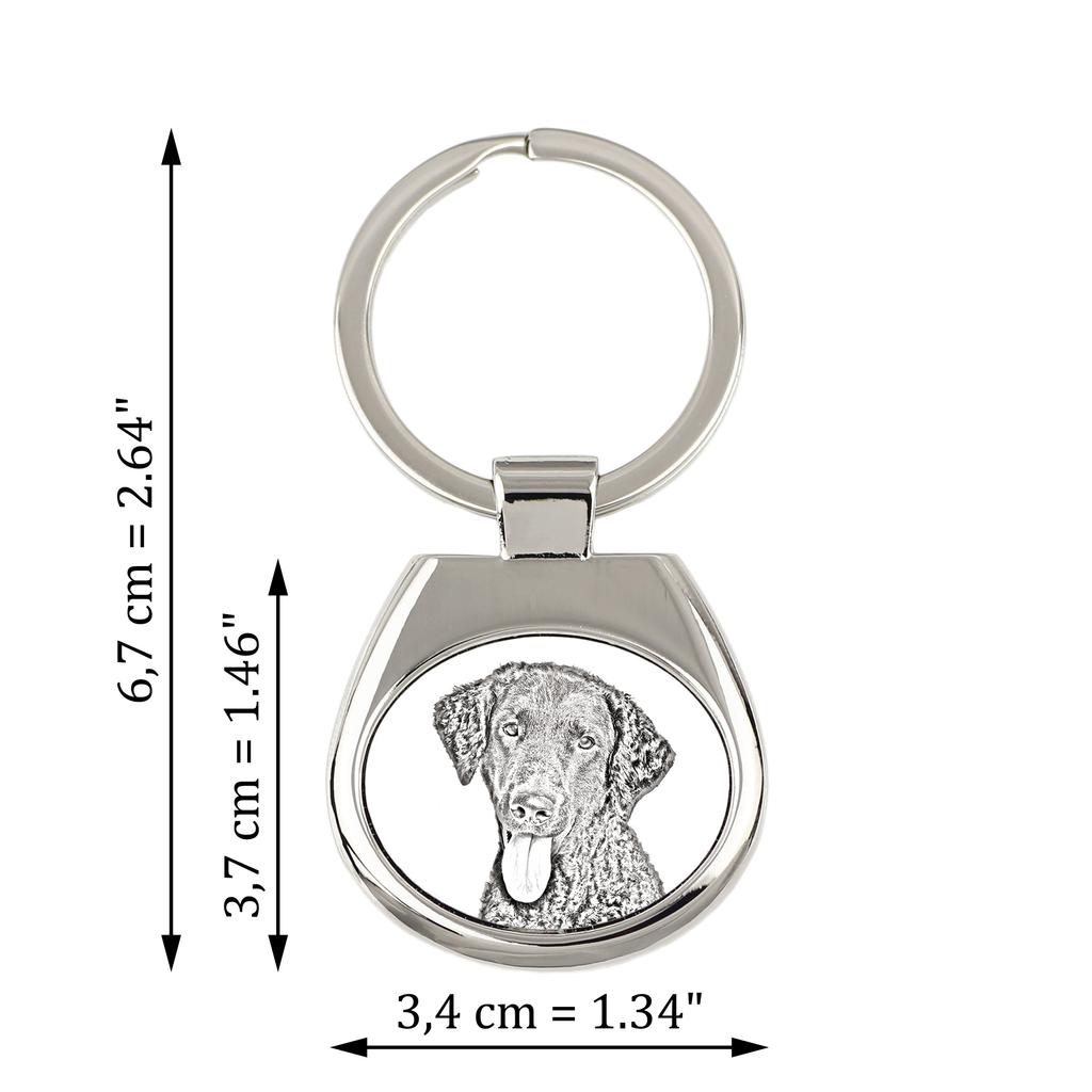 Curly Coated Retriever - Keychain with a Dog, Keychain with a Print, Personalized Pendant from the Art-Dog Brand