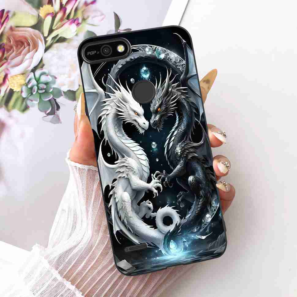 For Tecno Pop 2 F B1c Case Cartoon Lion Butterfly Silicone TPU Black Cover For Tecno Pop 2F POP 2F 5.45" Phone Cases Coque
