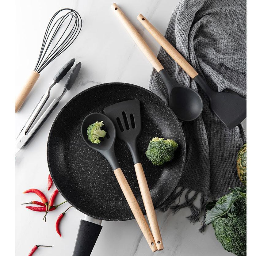 11Pcs Silicone Cooking Utensils Set Kitchenware Kitchen Heat Resistant Non-Stick Cooking Utensils Baking Tools with Storage Box