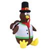 1.8M Inflatable White Turkey with Colorful Lights Thanksgiving Yard Decoration