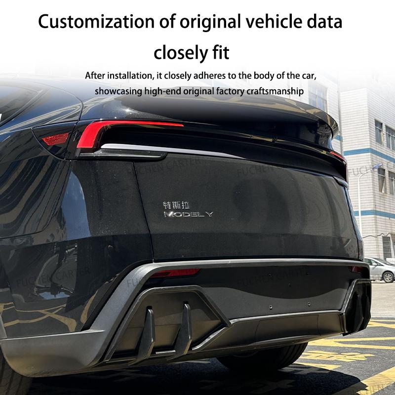 For Tesla Model Y Juniper 2025 Rear Bumper Side Corner Diffuser Lip Splitters Lower Corner Spoiler Aprons Wrap Angle Accessories
