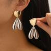 European and American Trendy Retro Contrasting Colors Kusa Stud Earrings Electroplating Fashionable Geometric Earrings Temperament Fashionable 