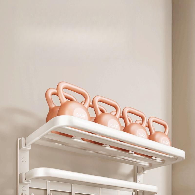 Towel Rack Bathroom No-Drill Bath Towel Rack Integrated Hanging Set Toilet Cream Style Bathroom Shelf Storage Rack
