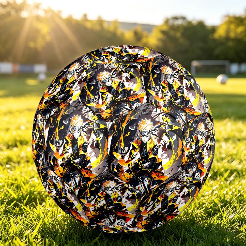 Naruto Printed Size 5 Standard Football, Waterproof PU Training Soccer Ball for Outdoor Sports