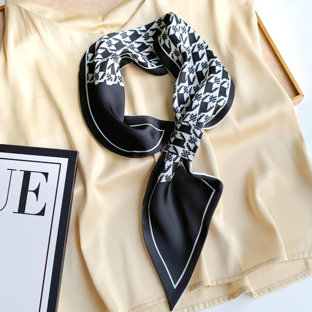 Longue petite écharpe en soie, écharpe haut de gamme, sac de reliure, écharpe de chemise assortie polyvalente