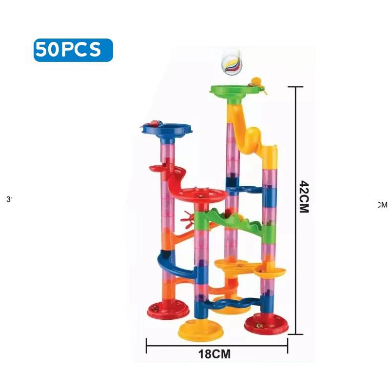 Marble Run Ra Track Building Blocks Kids 3D Maze Ball Roll Toy DIY Marble Run Ra Coaster Set 80/105/109/133pc Christmas Gift