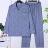 Men's Lightweight Cotton Pajama Set: Long Sleeve, Casual Loose Fit for Middle-Aged & Elderly - Ideal for Spring, Autumn, and Summer.
