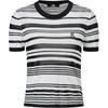 French Elegant Daily Commuting Date Outfit Light Luxury Striped Round Neck Short Sleeve Knit Top Women Tops M22L2324