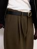 FRAGE Tapered Double-Pleat Slacks – Khaki Brown