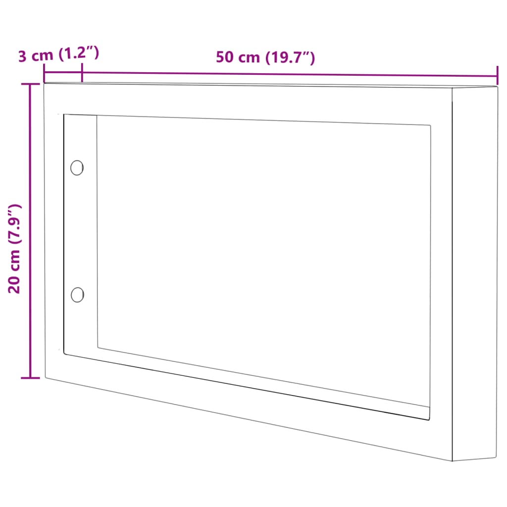 Washbasin Brackets 2 pcs Black Rectangular Steel