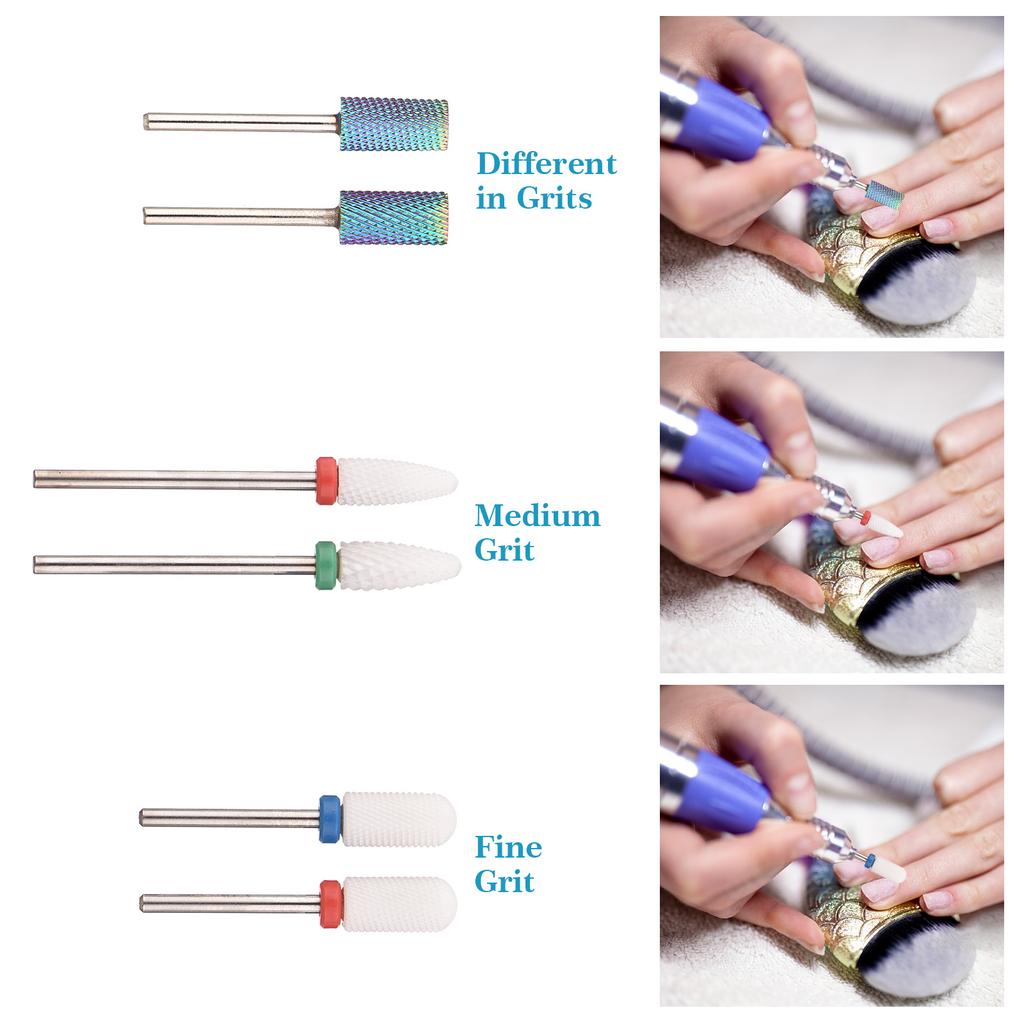 30pcs Nail Drill Bits Set for Gel Polish Removal Cuticle Care Pedicure Manicure with Different Shapes Sizes for Home Salon Nail Art Nail Design Nail D