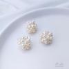 Hand-Woven Natural Freshwater Pearl Flower Ball Earrings and Beads