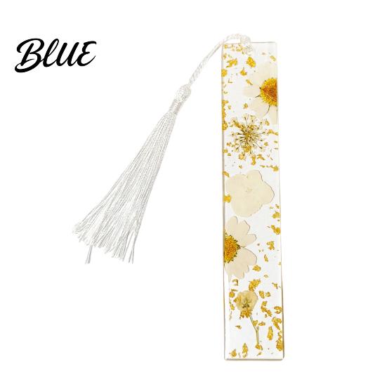 High Quality Bookmarks Dried Flower Resin with Tassels Double-Sided Magnetic Page Markers