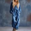 Dames Denim Jumpsuit, Kleding voor Vrouwen in Grote Maten, Grote Zakken, Casual Jumpsuit met Lange Mouwen, Eendelig Jumpsuit, Street Style