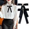 Temperament Black White Camellia Bow Brooch Mourning Corsage Pin Bowknot Neck Tie Brooch Shirt Collar Accessories For Woman