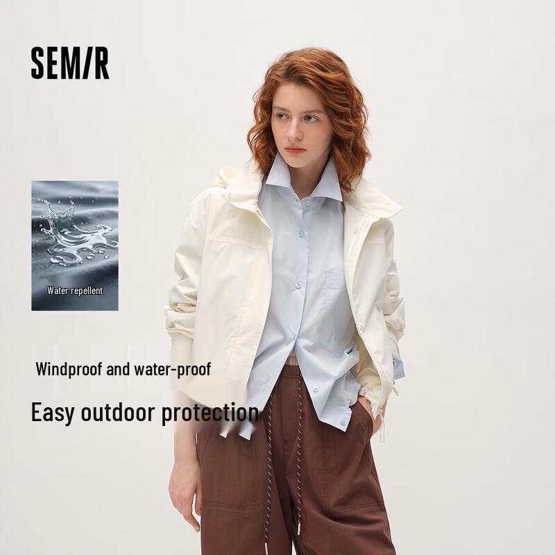 

Semir Women s Hooded Windproof Water-Repellent Spring Jacket S